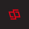 letter gb red ambigram logo vector