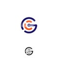 Letter GC CG G C Initial alphabet modern simple logo Royalty Free Stock Photo