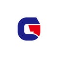letter gc simple geometric square arrow logo vector