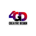 Letter 4GD monogram logo icon design vector. Royalty Free Stock Photo