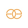 Letter ge pen writer design logo vector