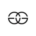 Letter gg linked circle logo vector