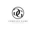 Letter GG Mirror Logo Design Royalty Free Stock Photo