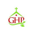 Letter ghp home church leaf nature design