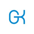 Letter gk simple geometric linear logo vector Royalty Free Stock Photo