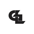 Letter gl linked overlapping logo vector