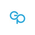 Letter gp infinity loop line logo vector Royalty Free Stock Photo