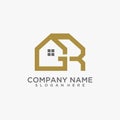 Letter GR home logo design Royalty Free Stock Photo