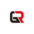 letter gr square slice logo vector