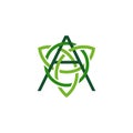 A Letter Green, Geometric Logo icon Royalty Free Stock Photo