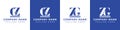 Letter GZ and ZG Pillar Logo Set, suitable for business with GZ and ZG related to Pillar