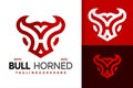 Letter H Bull Horned Logo Logos Design Element Stock Vector Illustration Template