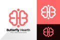 Letter H Butterfly hearth Logo Design, Abstract Logos Designs Concept for Template Royalty Free Stock Photo