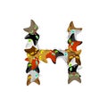 Letter H Cat font. Pet alphabet symbol. home animal ABC sign