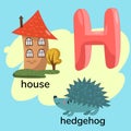 Letter h in children alphabet. Vector graphics Royalty Free Stock Photo