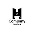Vector illustration of letter h graphics with coffee cup, great for your coffee business Royalty Free Stock Photo