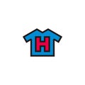 letter h colorful shirt simple logo vector