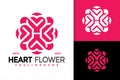 Letter H Flower Heart Logo Design, brand identity logos vector, modern logo, Logo Designs Vector Illustration Template Royalty Free Stock Photo