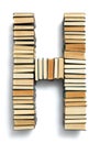 Letter H formed from the page ends of books Royalty Free Stock Photo