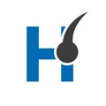 Letter H Hair Treatment Logo Design. Hair Care Logo Template Vector Template Royalty Free Stock Photo