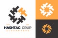 Letter H Hashtag Grup logo design vector symbol icon illustration