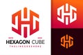 Letter H hexagon Cube Logo Logos Design Element Stock Vector Illustration Template Royalty Free Stock Photo