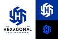 Letter H Hexagonal Monogram Logo vector icon illustration Royalty Free Stock Photo