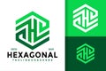 Letter H Hexagonal ogo vector icon illustration Royalty Free Stock Photo