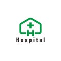 Letter h home hospital plus medical symbol vector