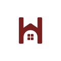 Letter h home simple geometric design logo vector Royalty Free Stock Photo