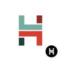 Letter H industrial style logo design