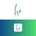 Letter H and leaf logo vector, Eco Logo Design. Letter H Vector Royalty Free Stock Photo