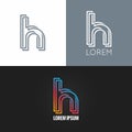 Letter H logo alphabet design icon set background Royalty Free Stock Photo