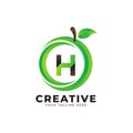 Letter H logo in fresh Orange Fruit with Modern Style. Brand Identity Logos Designs Vector Illustration Template Royalty Free Stock Photo