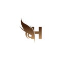 Letter H logo icon combined with owl eyes icon design vector