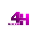 Letter 4H monogram logo icon design vector. Royalty Free Stock Photo