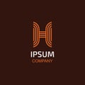 Letter H logo monogram creative idea, initial emblem Royalty Free Stock Photo
