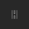 Letter H logo monogram style, mockup thin line shape design element, business card emblem template