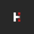 Letter H logo. A symbol with a gradient of white and red paper tape material design conceptual idea. Identification logo for