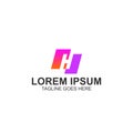 letter h lorem ipsum logo design for company with creative illustration Royalty Free Stock Photo