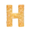 Letter H made from cookie isolated on white background Royalty Free Stock Photo