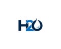 Letter H2o or H20 Water Bubble Abstract Logo Design