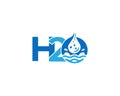 Letter H2o or H20 Water Bubble Logo Design Royalty Free Stock Photo