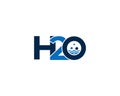 Letter H2o or H20 Water Bubble Logo Design