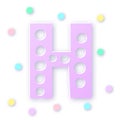 Letter H in paper cut style on white background. Typographic design. Bold letter