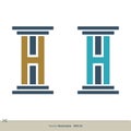Letter H Pillar Legal, Attorney, Law Office Vector Logo Template Illustration Design. Vector EPS 10 Royalty Free Stock Photo