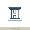 Letter H Pillar Legal, Attorney, Law Office Vector Logo Template Illustration Design. Vector EPS 10 Royalty Free Stock Photo