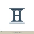 Letter H Pillar Legal, Attorney, Law Office Vector Logo Template Illustration Design. Vector EPS 10 Royalty Free Stock Photo