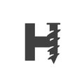 Letter H Screw Logo Template For Construction Ironmonger Symbol Design Royalty Free Stock Photo