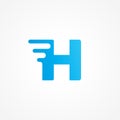 Letter H shape streaking with fluid effect. Initial alphabet logo design template for kids product, food and drink, toys,